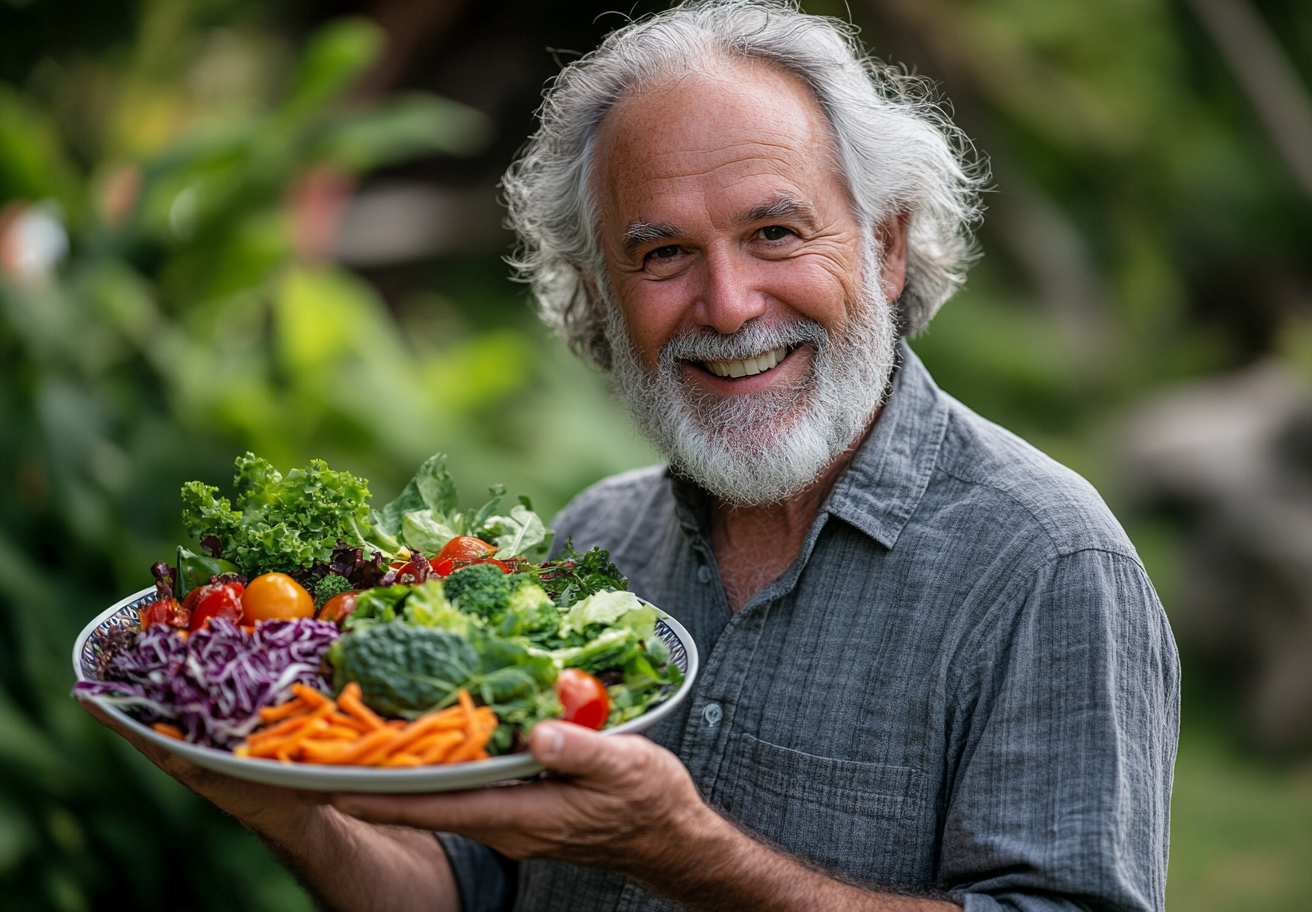Старше подружжя готує здорову їжу